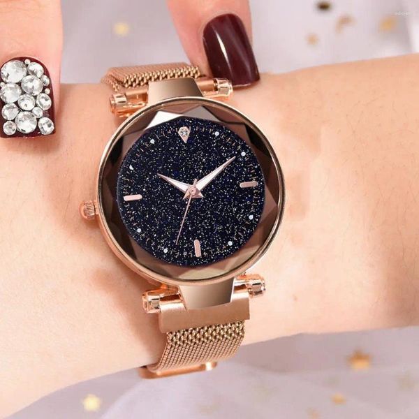 Montres-bracelets 1 Set Starry Sky Femmes Montre Bracelet Kit avec mouvement à quartz Chronométrage précis Montre-bracelet Mode Simple