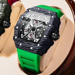 Montres-bracelets 100% style original mode montre étanche hommes silicone baril en forme de sport lumineux 230828