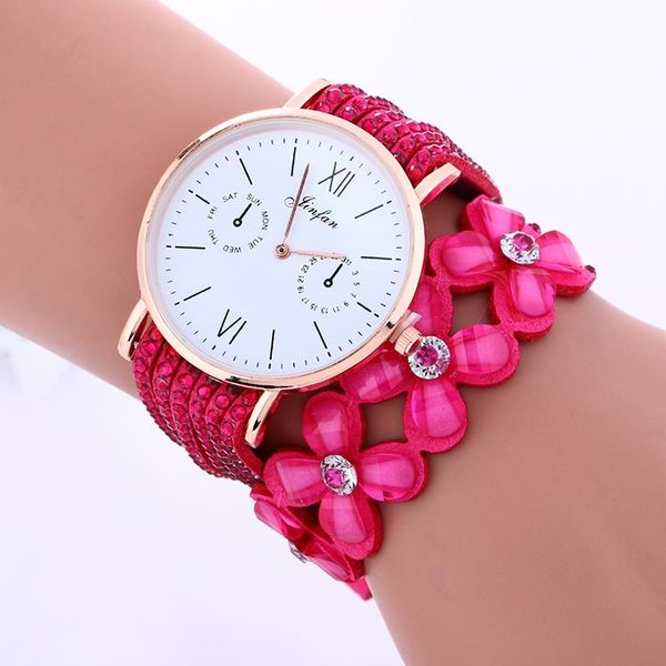 Montres-bracelets 100pcs / lot 918118 Jinfan Full Crystal Wrap Around Montre De Luxe Or Rose Bracelet Bracelet Pour Femmes Prix De Gros Horloge