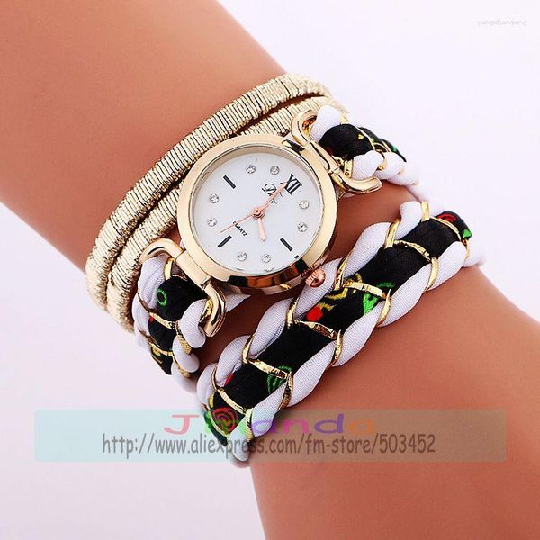 Relojes de pulsera 100 unids/lote 918682 reloj envolvente de moda colorido cinturón de cuero cuarzo elegante reloj de pulsera para señora chica mujer