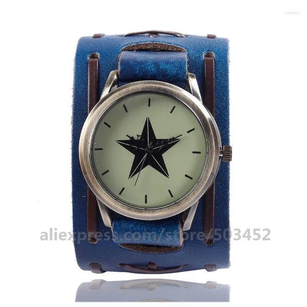 Relojes de pulsera 100 unids/lote CCQ 920044 Relojes de cuero cuadrados retro Pentagrama Unisex Montre Femme Vintage al por mayor para mujer