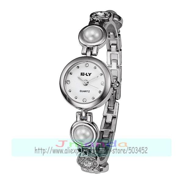 Relojes de pulsera 100 unids / lote E-LY 011 Exclusivo Fashion Lady Pulsera Reloj Peal Belt Wrap Cuarzo Elegancia Reloj al por mayor para mujeres Relojes de pulsera