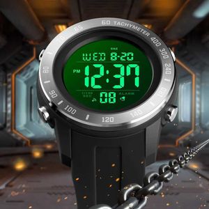 Polshorloges 1524 2 Time led digitale pols voor heren waterdichte chrono count down mannelijk uur Montre Homme Big Dial Sport Men H240504