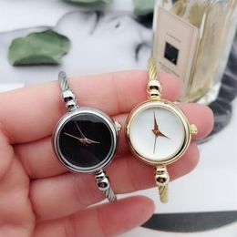 Horloges 1PCs Vintage Retro Quartz Horloge Dames Vrouwen Jurk Bangle Armband Rvs Fashion Chic Goud Zilver2269