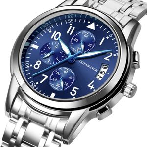 Polshorloges 2021 Business Male Clock Retro Design Leather Band Analog Alloy Quartz Polshorloge Digitale Dial Luxury Men's Watches 2744
