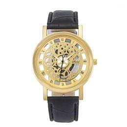 Montres-bracelets 2021 Robe de mode Bracelet en cuir Montre Big Dial Hommes Business Casual Horloge Crâne Relogio Masculino pour Homme Boy12611