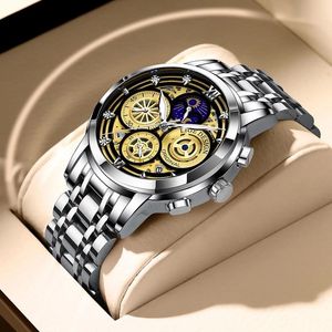 Horloges 2021 Lige Mannen Horloge Top Sports Horloges Chronograph Quartz Wristwatch Datum Mannelijke Hollow Clock Relogio Masculino