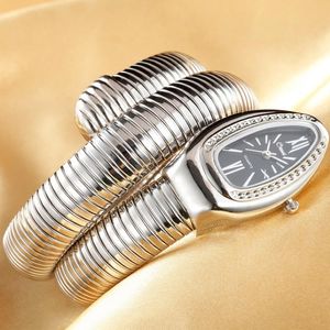 Montre-bracelets 2021 Luxury Snake Winding Watch Femmes Robe de mode Regardez Quartz Bracelet Bracelet Ladies Relogio Feminino 213p