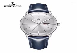 Montre-bracelets 2021 Reef Tigerrt Mens Robe Matchs Convex Lens White Cador