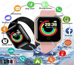 Polshorloges 2021 Smart Watches Y68 Men Women Smartwatch Cardio Bloeddruk Hartslag Monitoring Waterdichte D20 Bracelet Relog4679504