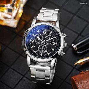 Polshorloges 2022 Beautiful een vakmanschap luxe bedrijf over mannen roestvrijstalen band machinery sport quartz horloge mode