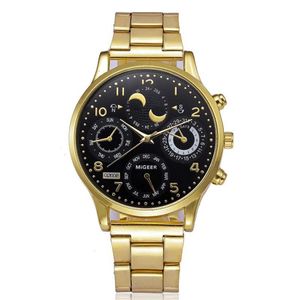 Relojes de pulsera 2022 MIGEER Reloj de lujo Hombres de lujo Moda de oro Aleación de metal Relojes de cuarzo Drop Reloj Hombre261U
