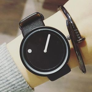 Armbanduhren 2022 Minimalistischer Stil Mode Kreative Herrenuhren Punkt und Linie Einfaches stilvolles Quarzleder