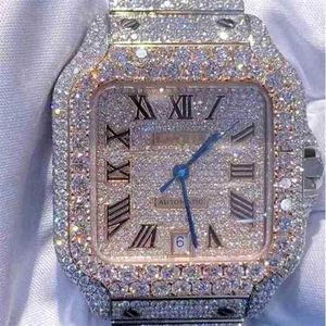 Horloges 2022 Mosang steen diamant horloge maatwerk kan passeren de tt van heren automatisch mechanisch uurwerk waterdicht watch221V