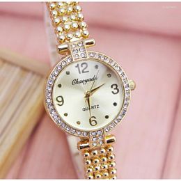 Montres-bracelets 2022 femmes dames mode robe Quartz main caténaire diamant montres électroniques filles horloge Relog Mujer bijoux