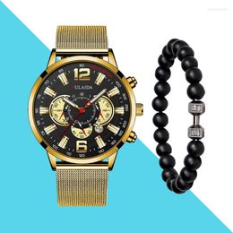 Montre-bracelets 2022watch pour les hommes Fake Faker Three-Eye's Calendar Watch Bracelet Combination Relogio masculino 217g