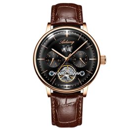 Montres-bracelets 2023 Automatique Tourbillon De Luxe Hommes Montres Top Marque Hommes Montre Mécanique Calendrier Mouvement Étanche Reloj Hombre 8622