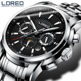 Polshorloges 2023 Automatisch horloge Men Top Heren Mechanische horloges Fashion Business Waterproof Authentieke Loreo 6109
