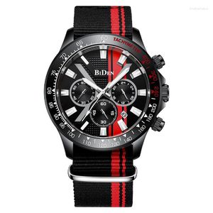 Horloges 2023 BIDEN Militaire heren Horloges Top Quartz Horloge Voor Mannen Multifunctionele Chronograaf Waterdicht Reloj Hombre