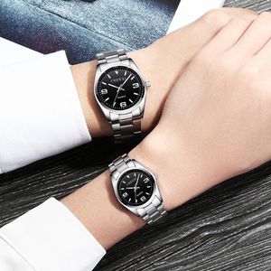 Horloges 2023 Merk Fashion Horloges Dames Roestvrij Staal Analoog Quartz Horloge Damespaar