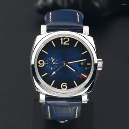 Montres-bracelets 2023 Marque d'occasion GMT Acier 41mm Bracelet en cuir d'alligator bleu Montre automatique Montre mécanique pour hommes Reloj Hombre