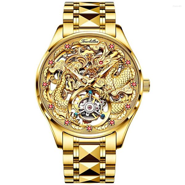 Montres-bracelets 2023 Marque Tourbillon Montre Hommes Automatique Mécanique Saphir Miroir De Luxe Business Montre-Bracelet Haut De Gamme Cadeau Homme Horloge