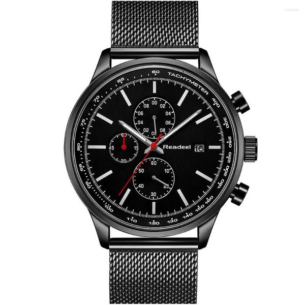 Montre-bracelets 2023 Chronograph Mens Watches Top Ultra-Thin Tring Full Steel Men Watch Clock Fashion Simple Relogie Masculino