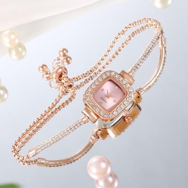 Relojes de pulsera 2023, bonitos relojes de pulsera para mujer, reloj de cristal de diamante, moda de cuarzo, acero inoxidable, envío gratis para mujer