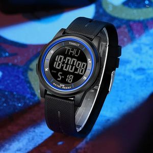 Montre-bracelets 2023 Design Blue Case Rubber Band Electronics Man Sports Watch Top Sell Relogie Digital Masculino