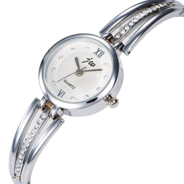 Muñecos de pulsera 2023 Fashion JW Relojes de dhinestone pulsera de acero inoxidable Damas de cuarzo Reloj