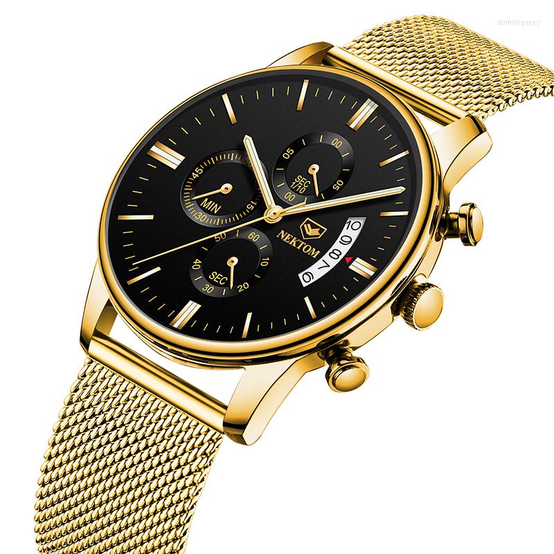 Muñecos de pulsera 2023 Relojes mecánicos de moda para hombres Luxury Sport Wallwatch Men de acero inoxidable cuarzo impermeable Relogio Masculino