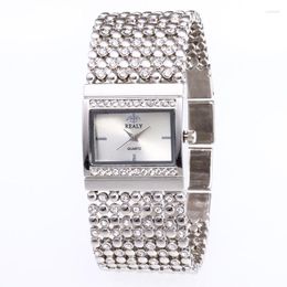 Relojes de pulsera 2023 Reloj de moda Reloj de pulsera de cuarzo superior para mujer Pulsera de acero inoxidable de cristal para mujer Relojes para mujer