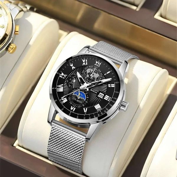 Relojes de pulsera 2023 Movimiento completamente automático Reloj para hombres Moda Tendencia de negocios Edición coreana Calendario brillante