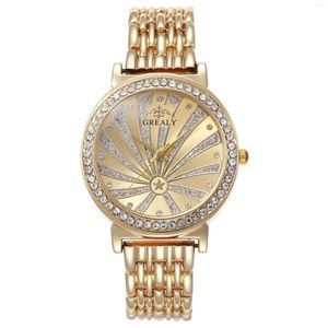 Montres-bracelets 2023 genève femmes montres classique luxe strass montre mode dames femmes horloge Relogio Feminino or