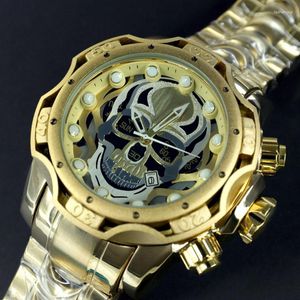 Polshorloges 2023 Invincible Skull Mens horloges Luminous Luxury Big Dial Polshorwatch Invicto Reloj Hombre Drop Clock