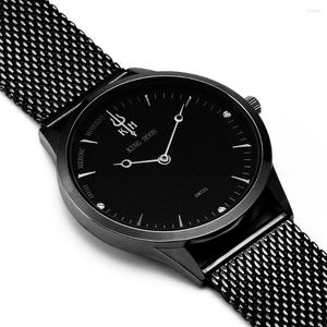 Polshorloges 2023 King Hoon Brand Heren Fashion Casual Sport Horloges Men Waterdicht Leather Quartz Watch Man Militaire klok relogio