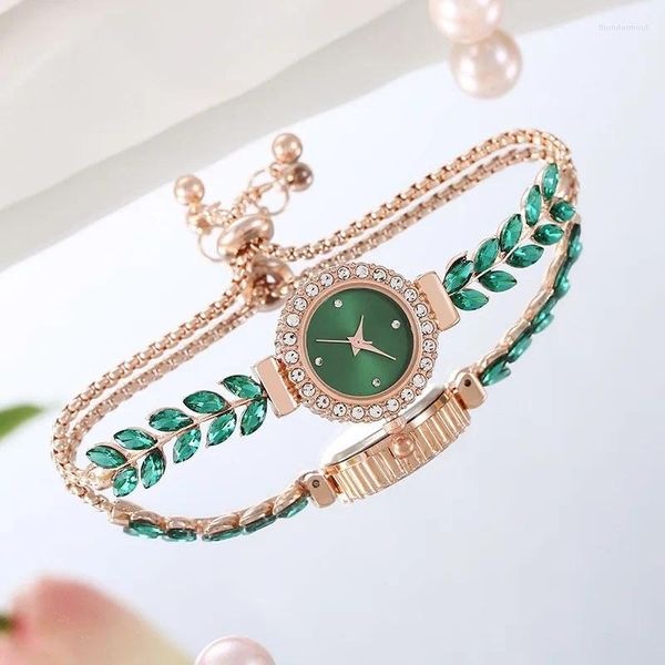 Relojes de pulsera 2023 Pulsera de lujo Relojes para mujer Pulseras Reloj de diamantes Moda Cuarzo Mujer para Reloj Cuarzo