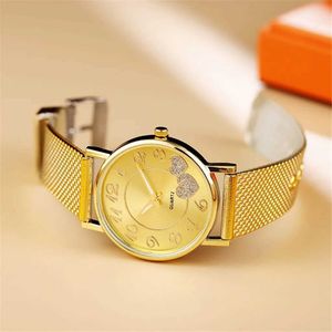 Polshorloges 2023 luxe gouden horloge voor dames dames casual vintage roestvrij staal digitaal horloge topmerk creatieve cadeau relojes para mujer 240423