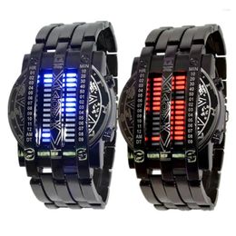 Montres-bracelets 2023 Montres de luxe pour hommes Marque de mode Sport Hommes Femmes Creative Acier inoxydable LED Date Bracelet Montre-bracelet binaire