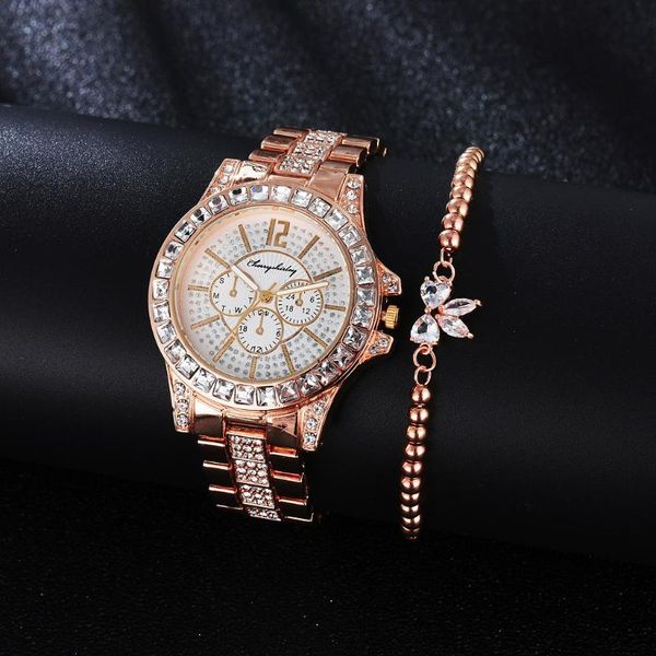 Relojes de pulsera 2023 de lujo para mujer, reloj de pulsera de aleación a la moda, relojes de cuarzo de acero inoxidable, pulsera para mujer, regalos, Zegarek Damski