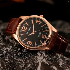 Polshorloges 2023 Men Casual Sport Horloges Top Bedrijfslederen band Quartz Watch Sale Drop Reloj Hombre Erkek Kol Saati