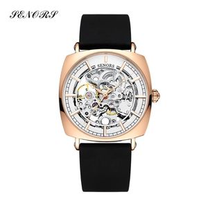 Polshorloges 2023 Men Mechanisch horloge synthetische saffierglas tourbillon automatische polshorloge man siliconen band horloges senoren sn212