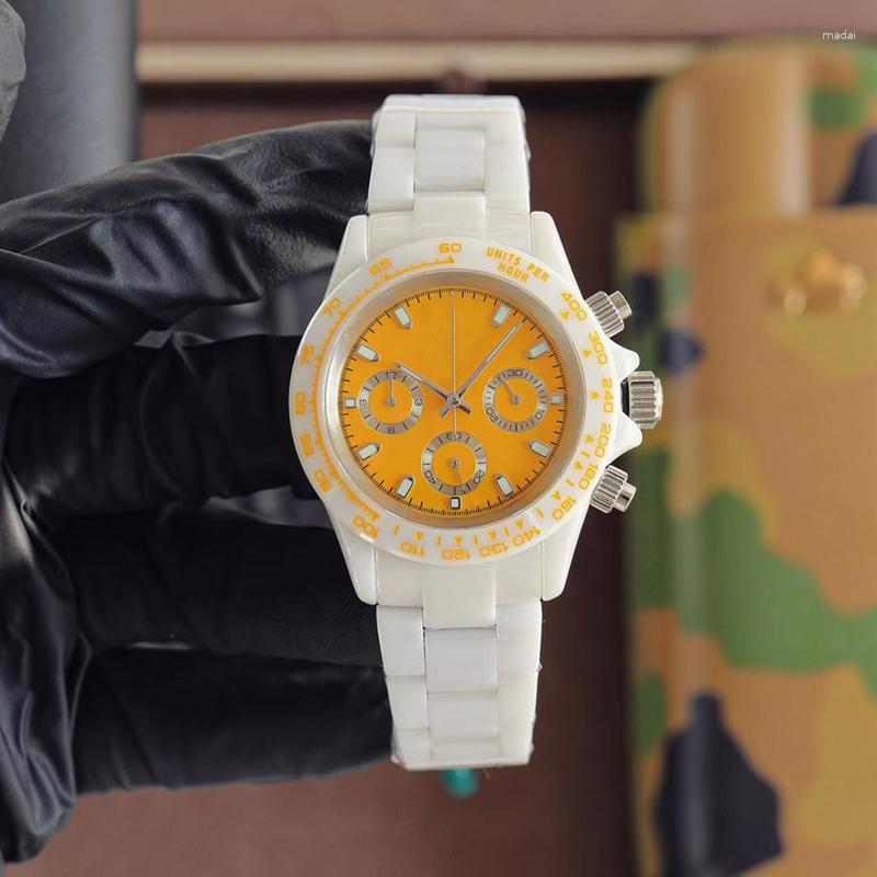 Montre-bracelets 2023 Top pour hommes en céramique pour femmes Top Femme's Ceramic Watch 39.5 mm Corloge de couple de haute qualité Sapphire Glass Reloj Hombre