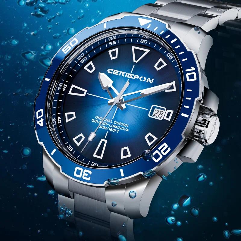 Wristwatches 2023 Mens Automatic Dive Watch Ceramic Bezel 316L Stainless Steel Mechanical Diving Wristwatch Sapphire Crystal Waterproof