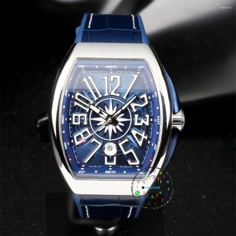 Armbanduhren 2023 Herrenkollektion Vanguard Edelstahl Automatik Blaues Zifferblatt Reloj Hombre