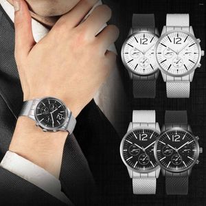Montres-bracelets 2023 hommes mode minimaliste montres ronde Simple élégant montre-bracelet mécanismes montre à Quartz pour hommes goutte