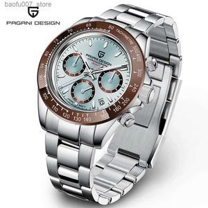 Polshorloges 2023 Nieuw Pagani Design Top of the Line Mens Sports Quartz en Sapphire Stainless Steel Waterproof Timing Code Watch Luxe Reloj Hombre