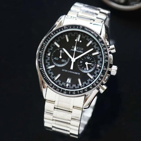 Montres-bracelets 2023 Montres de marque originale pour hommes d'affaires entièrement en acier inoxydable automatique date montre de luxe chronographe sport mâle