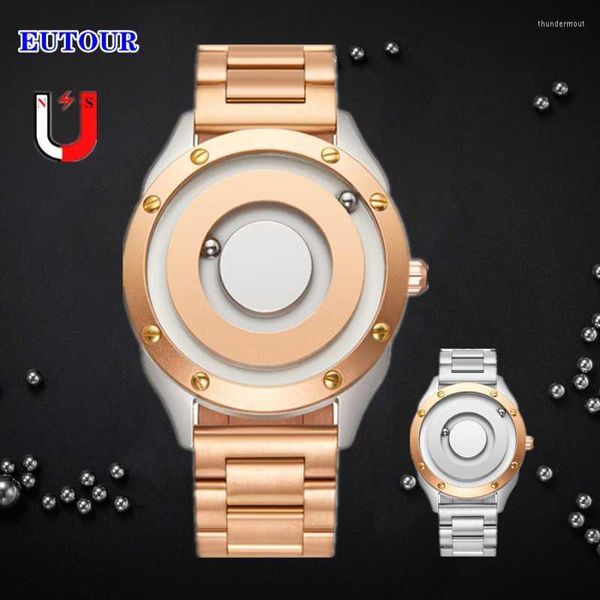 Montres-bracelets 2023 Original unisexe montre magnétique hommes luxe simple couple 40mm cadran en acier inoxydable étanche hommes montres-bracelets Thun