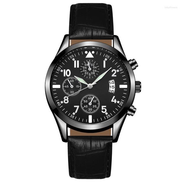 Relojes de pulsera 2023, reloj de cuarzo, relojes luminosos para hombre, calendario clásico, reloj de cuero de negocios para hombre